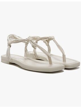 VINCE ✨ Deja Leather Knotted Strap Cream Flat Sandals